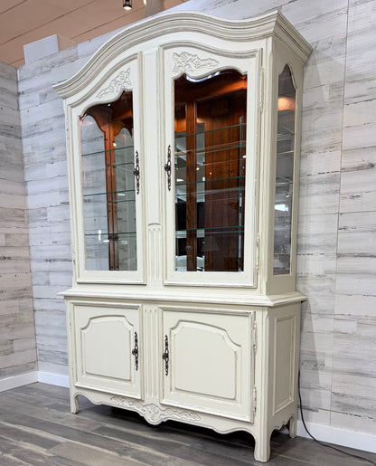 Cream 2pc China Hutch