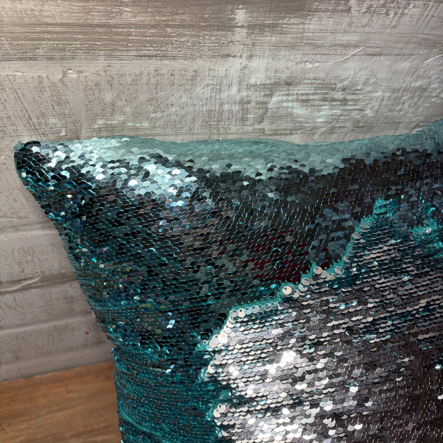 Pier 1 Blue Silver Sequence Throw Pillow