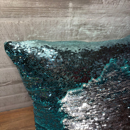 Pier 1 Blue Silver Sequence Throw Pillow