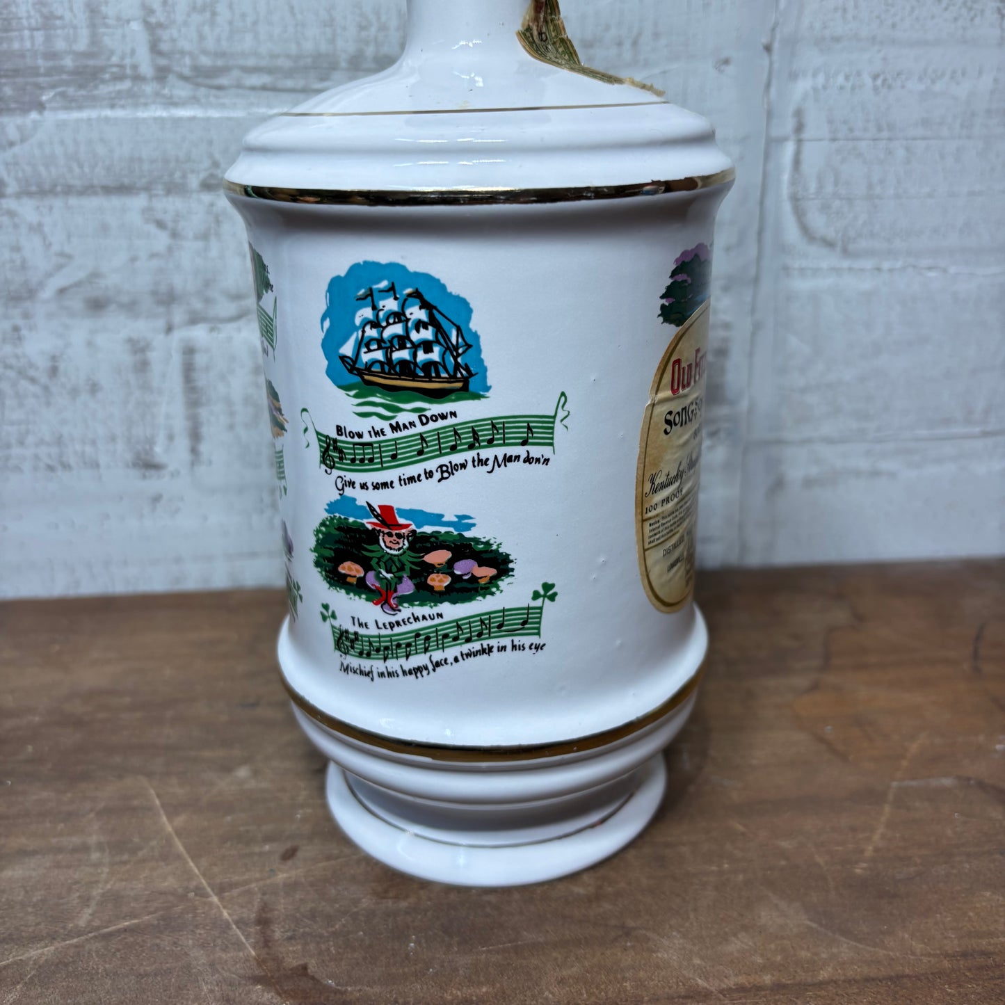 Vintage Old Fitzgerald “Song Of Ireland” 1974 Decanter Bottle