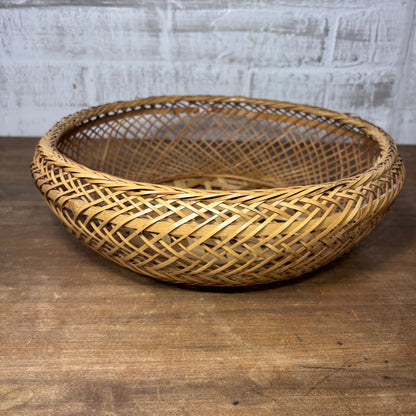 Vintage Hand Woven Bamboo Basket