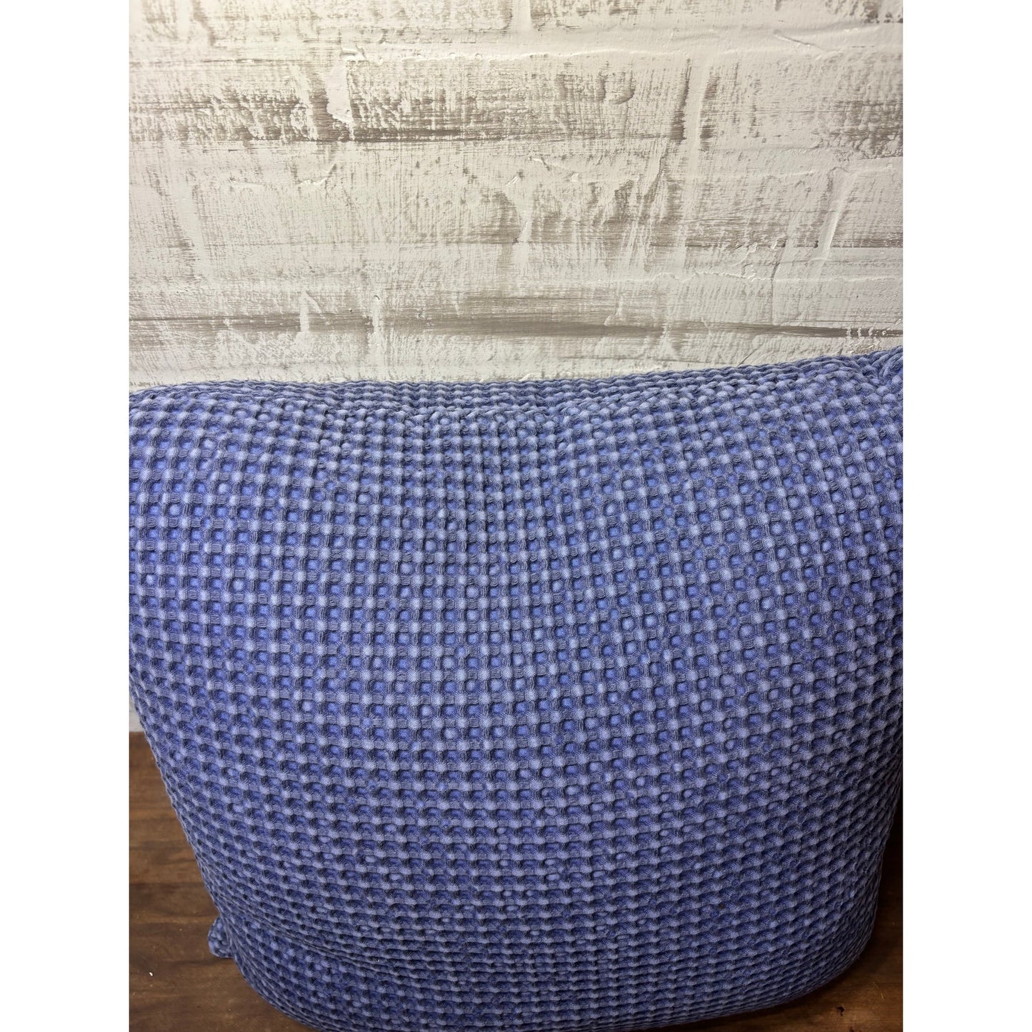 Oversized Blue Waffle Pattern Pillow