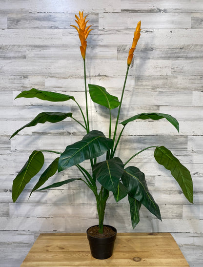Faux Orange Artificial Bird Of Paradise Plant