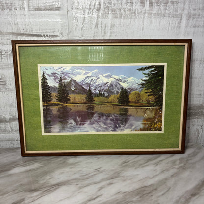 Vintage Mountain Range Matted Print