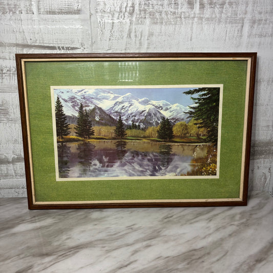 Vintage Mountain Range Matted Print