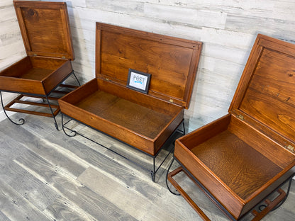 Set Of 3 Rustic Coffee & End Table Set