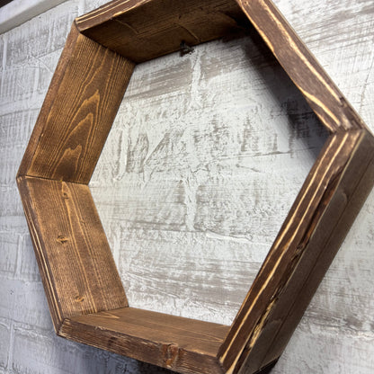 Rustic Hexagon Floating Shelf