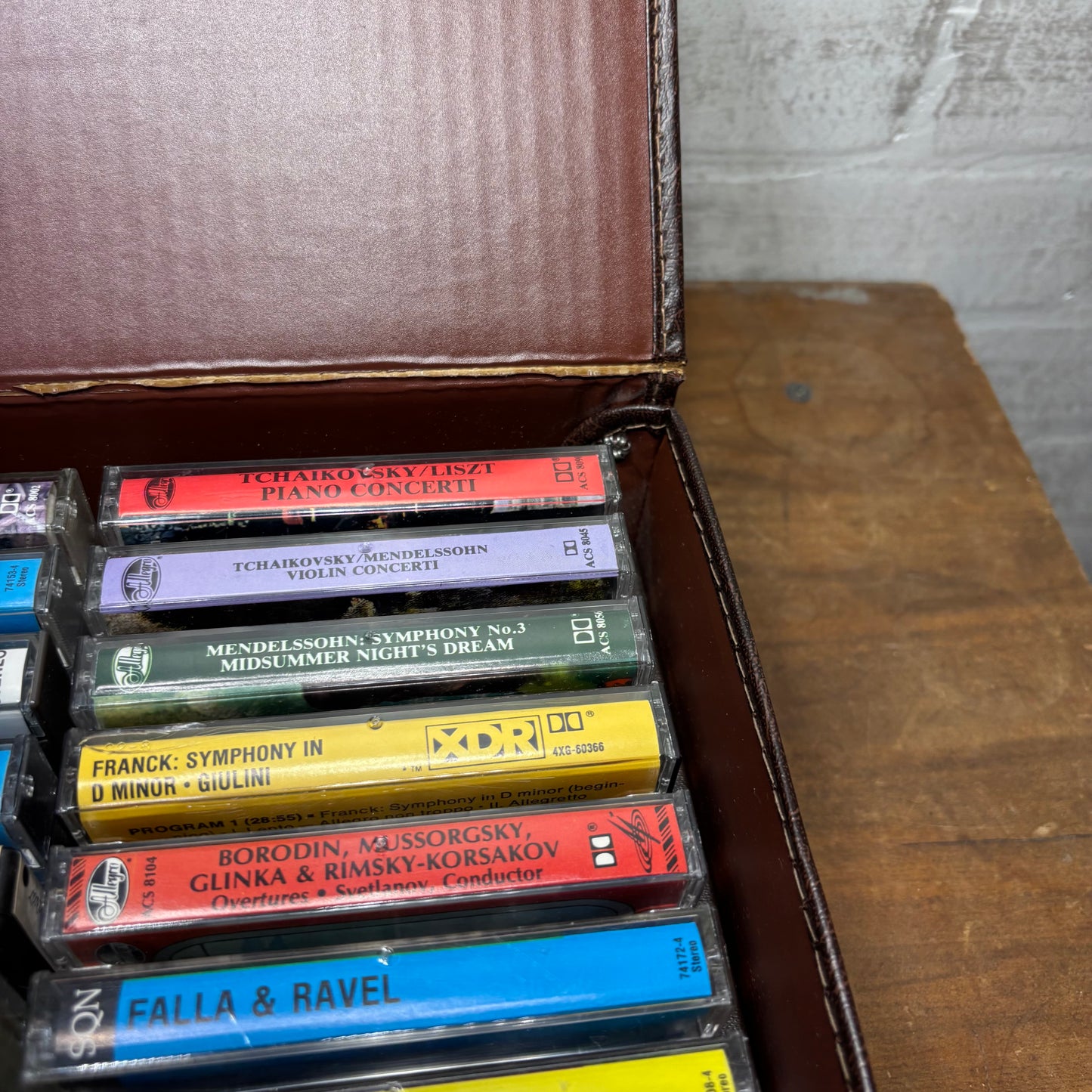 Vintage 24 Cassette Tape Faux Leather Carrying Case