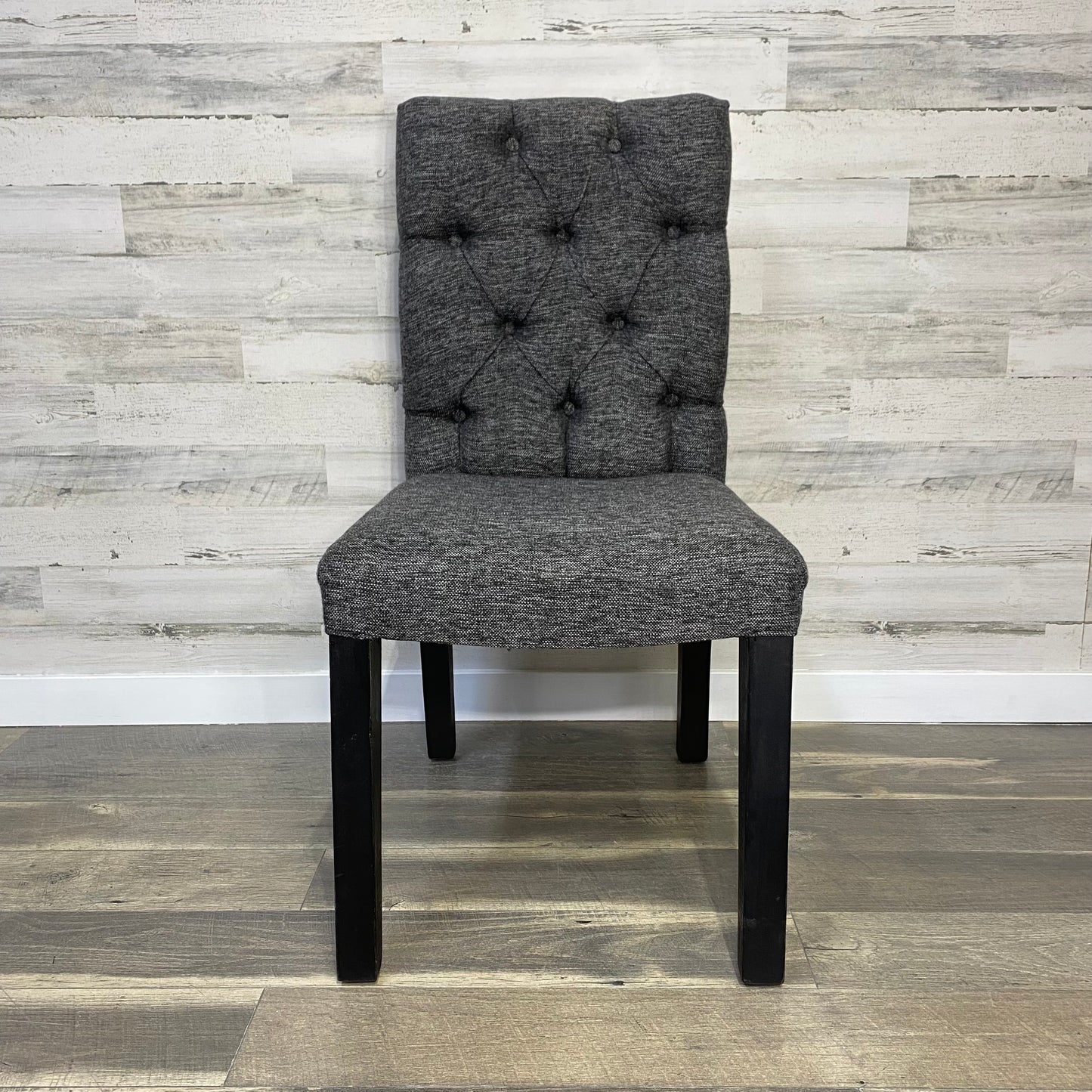 Rustic Dining Set Gray & Black Stripe Table