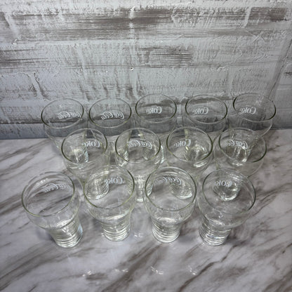 Vintage Coca-Cola White Logo "Enjoy Coke" Clear Drinking Glass Set Of 13