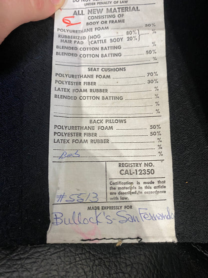 Mid Century Black Tufted Chair & Ottoman