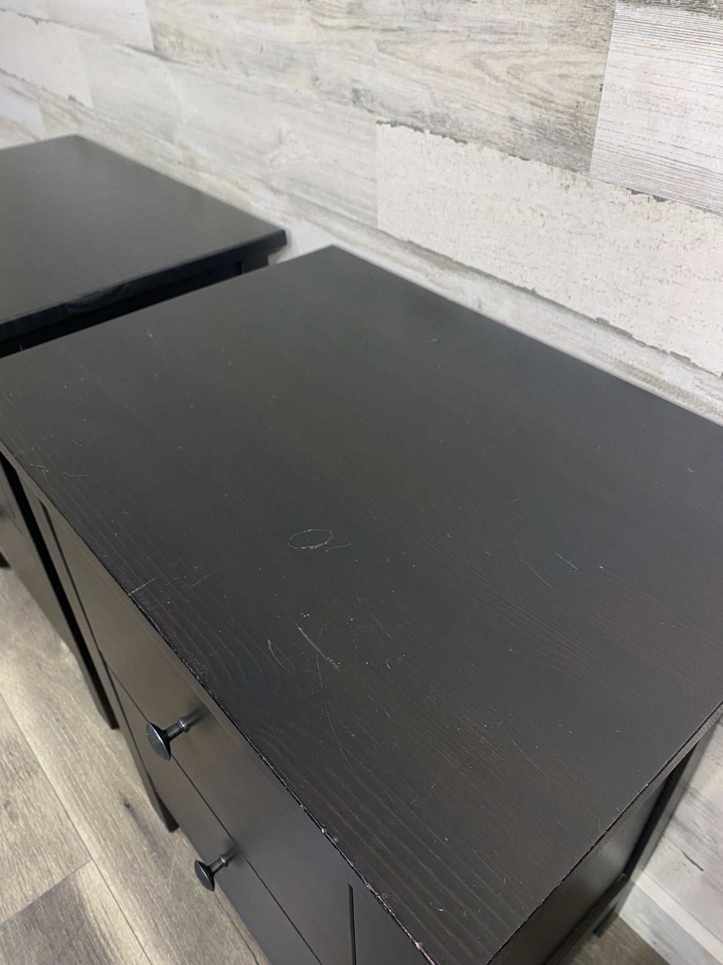 Set Of 2 Black IKEA Nightstands