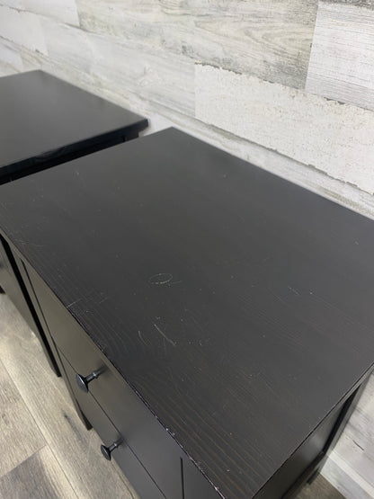 Set Of 2 Black IKEA Nightstands