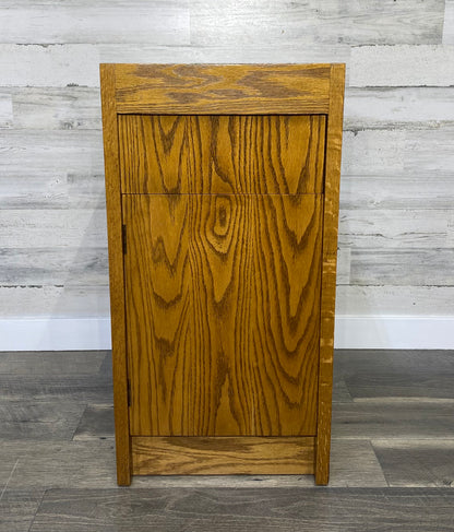 Small Oak Office End Table Cabinet