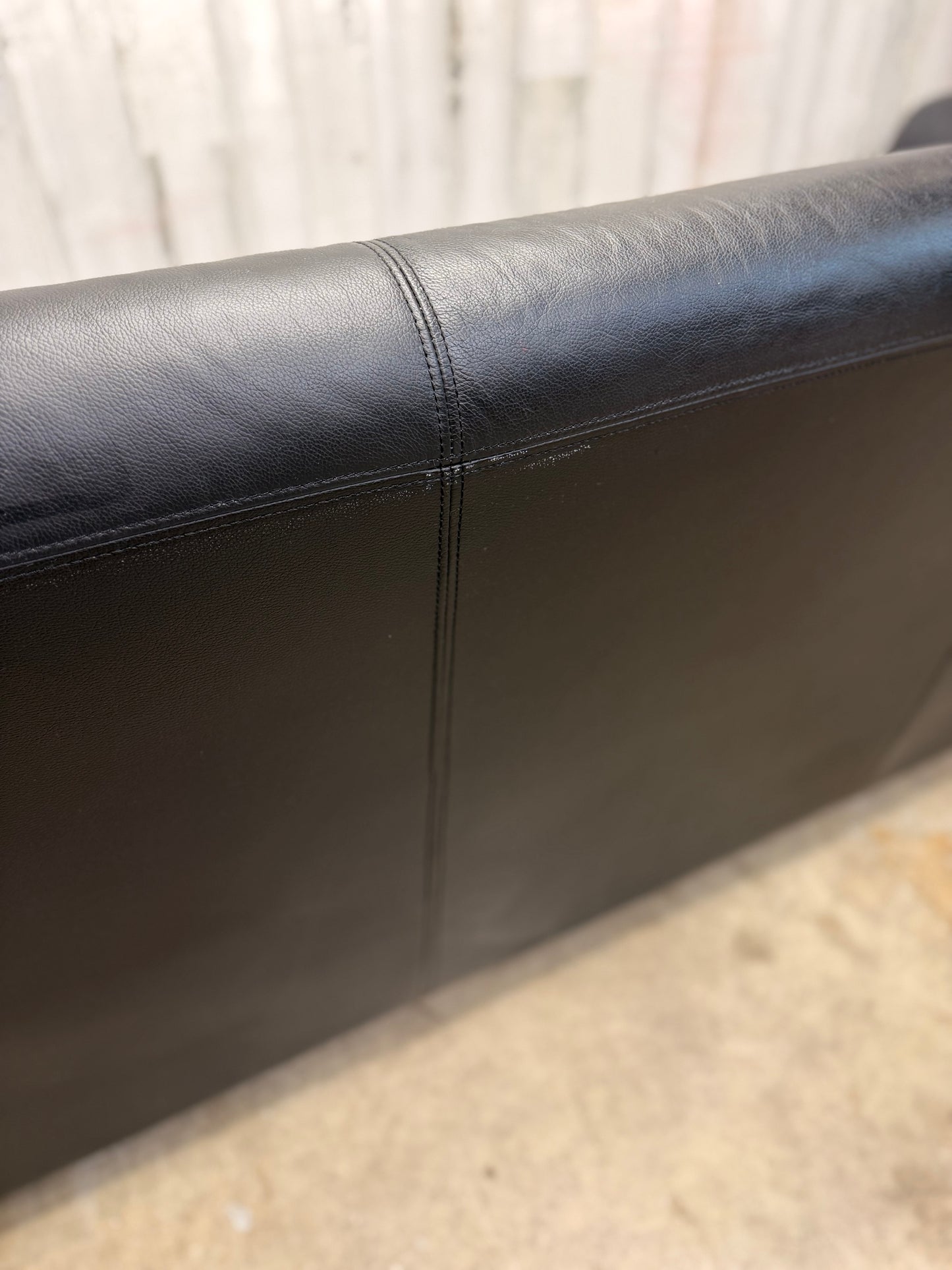 Black Faux Leather Modern Sofa