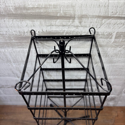 Black Metal Rotating Earring Stand Earring Holder