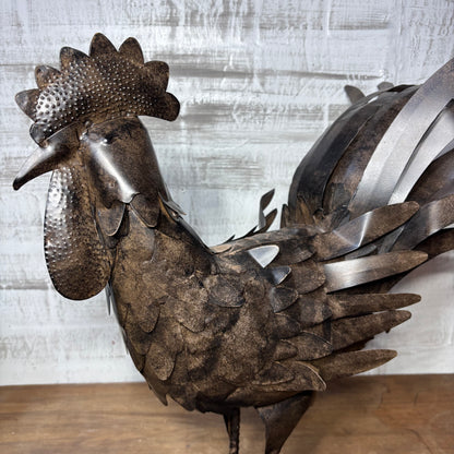 Metal Rooster Sculpture