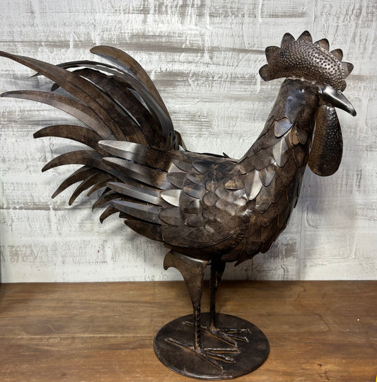 Metal Rooster Sculpture