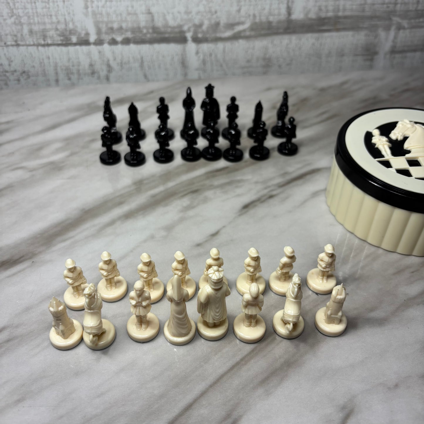 Mid Century West Germany Miniature Pocket Chess Set Container