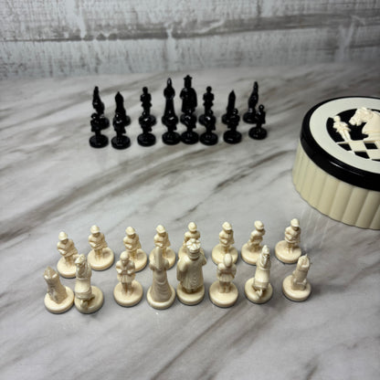 Mid Century West Germany Miniature Pocket Chess Set Container