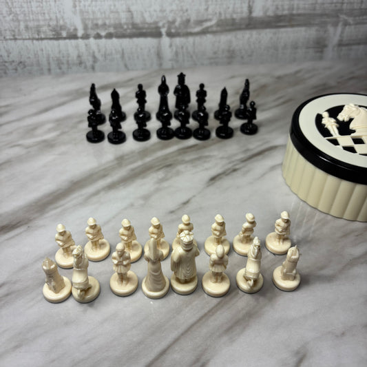 Mid Century West Germany Miniature Pocket Chess Set Container