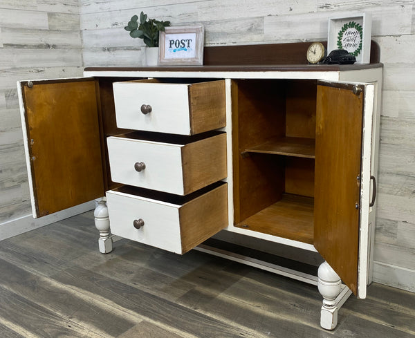 Antique White Buffet Cabinet