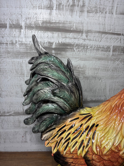 Fitz And Floyd Ceramic Rooster On Fruit