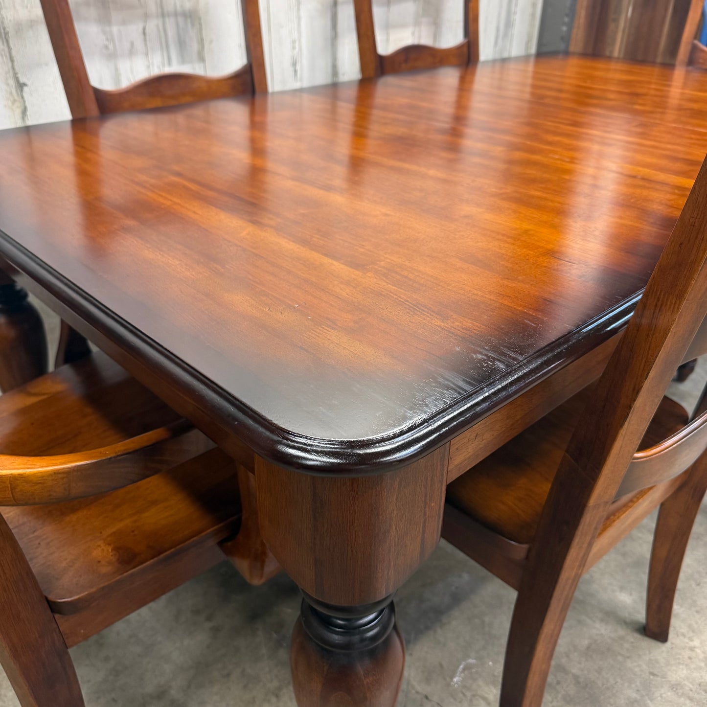 Wood Farmhouse Dining Set Table with 6 Chairs