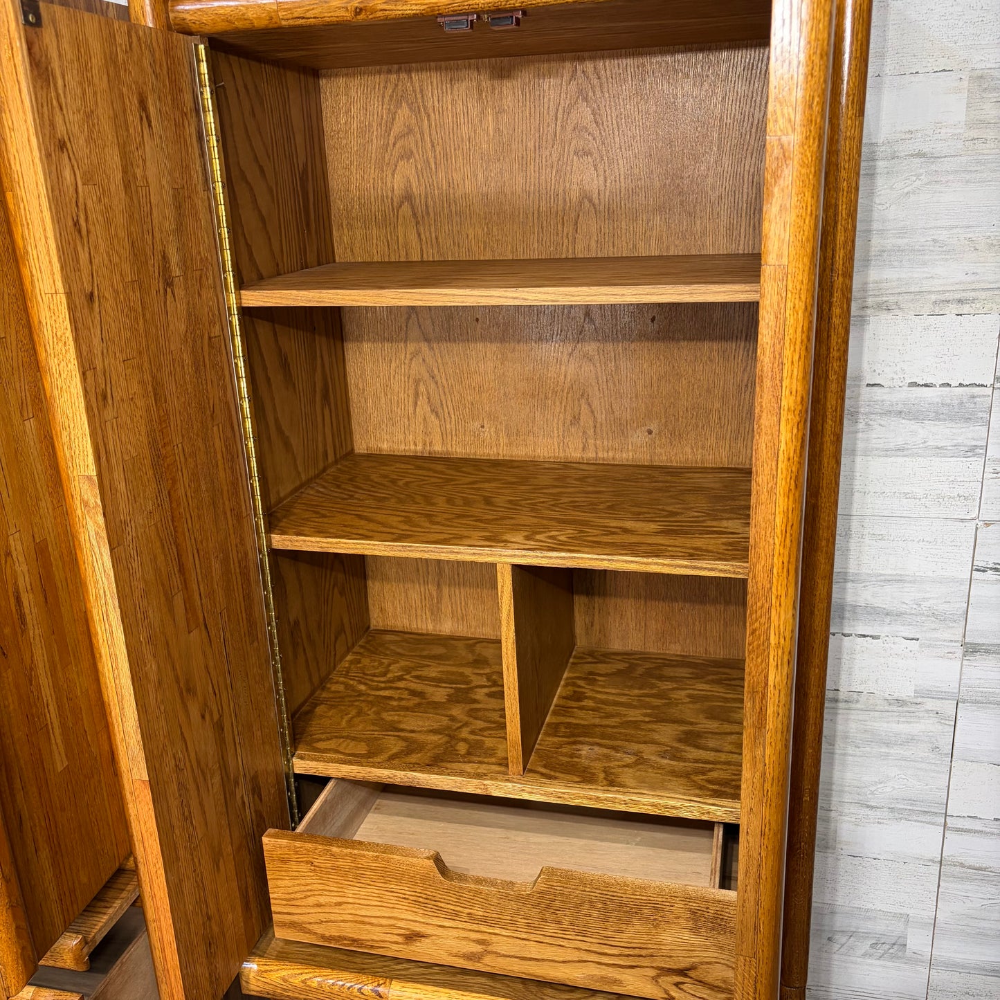 Oak Armoire Wardrobe Set Of 2