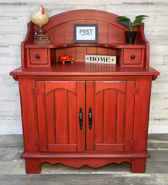 Rustic Barn Red Buffet Cabinet