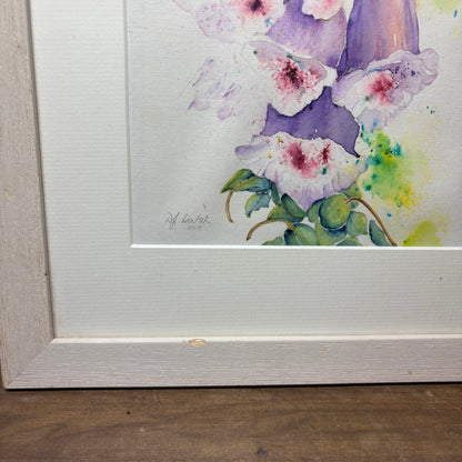 Original Foxglove Water Color Framed Painting