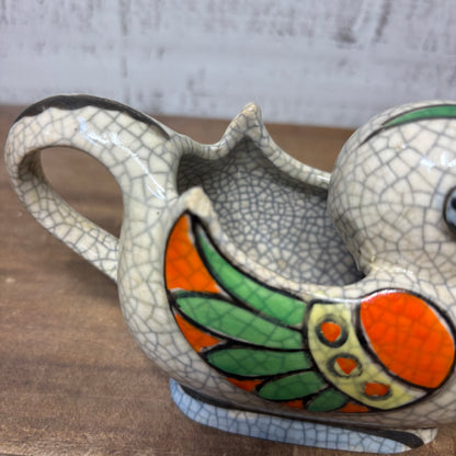 Vintage Crackle Songbird Creamer Pitcher