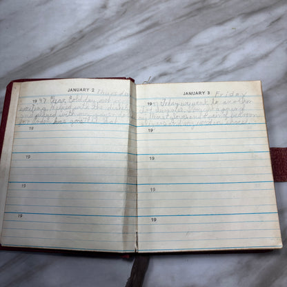 Vintage 1940s Red Five Year Diary