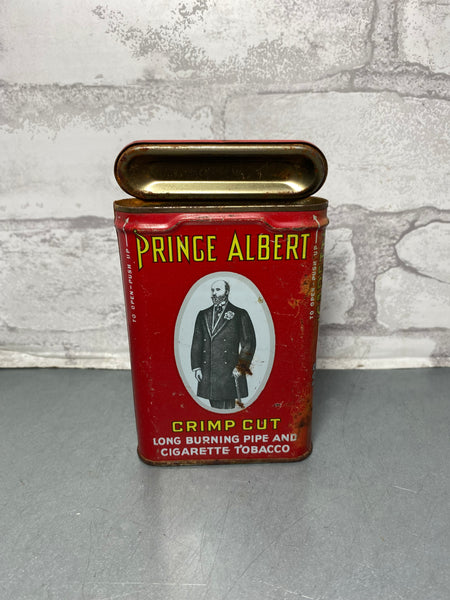 Antique 1900's Prince Albert Crimp Cut Tobacco Tin (Red Top)