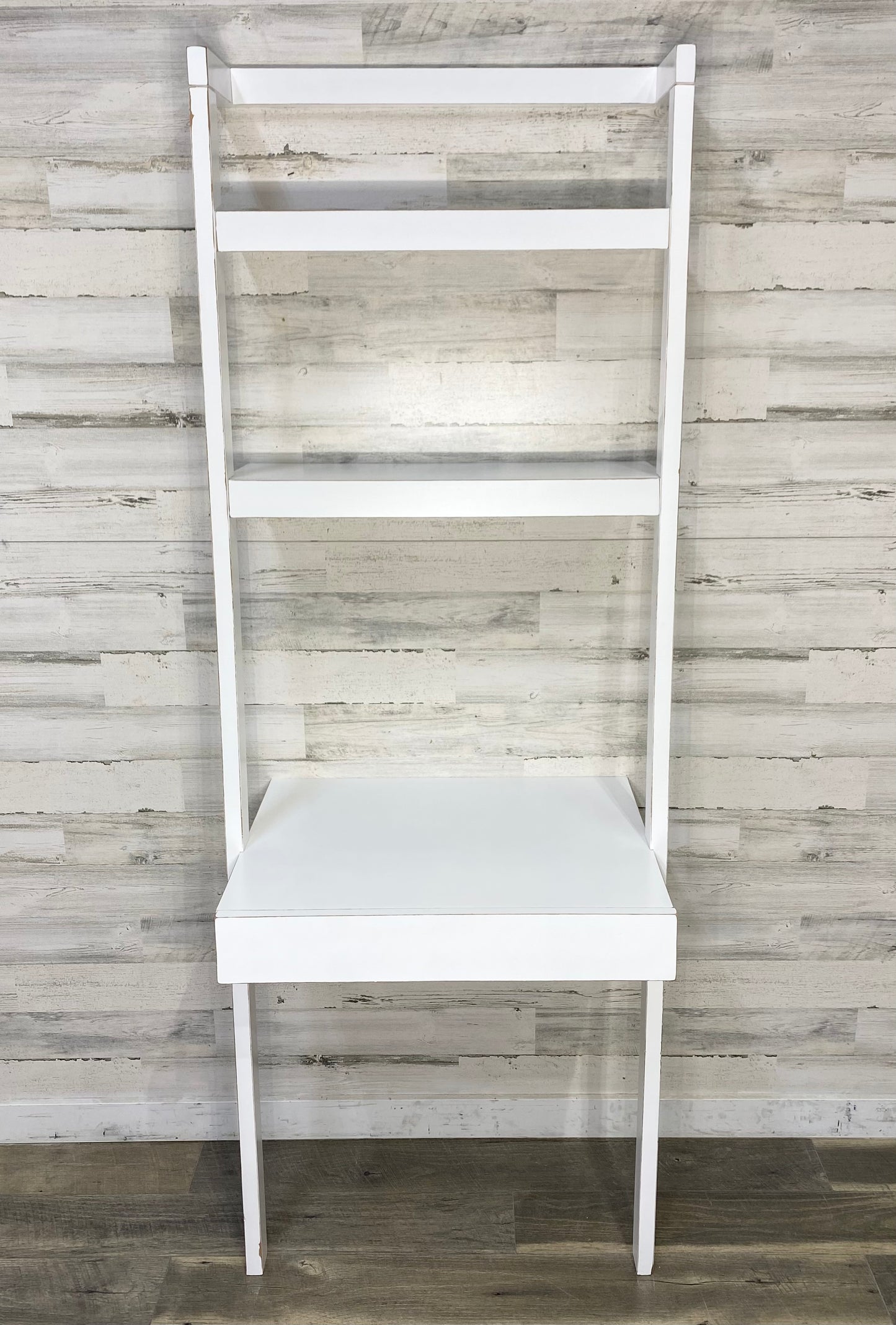 White Crate & Barrel Leaning Ladder Desk