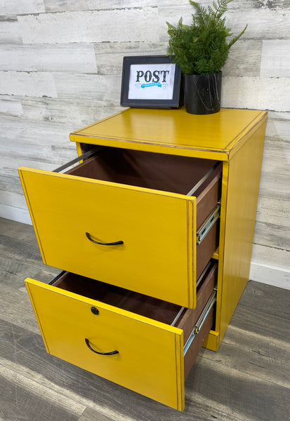 Yellow 2 Drawer File Cabinet