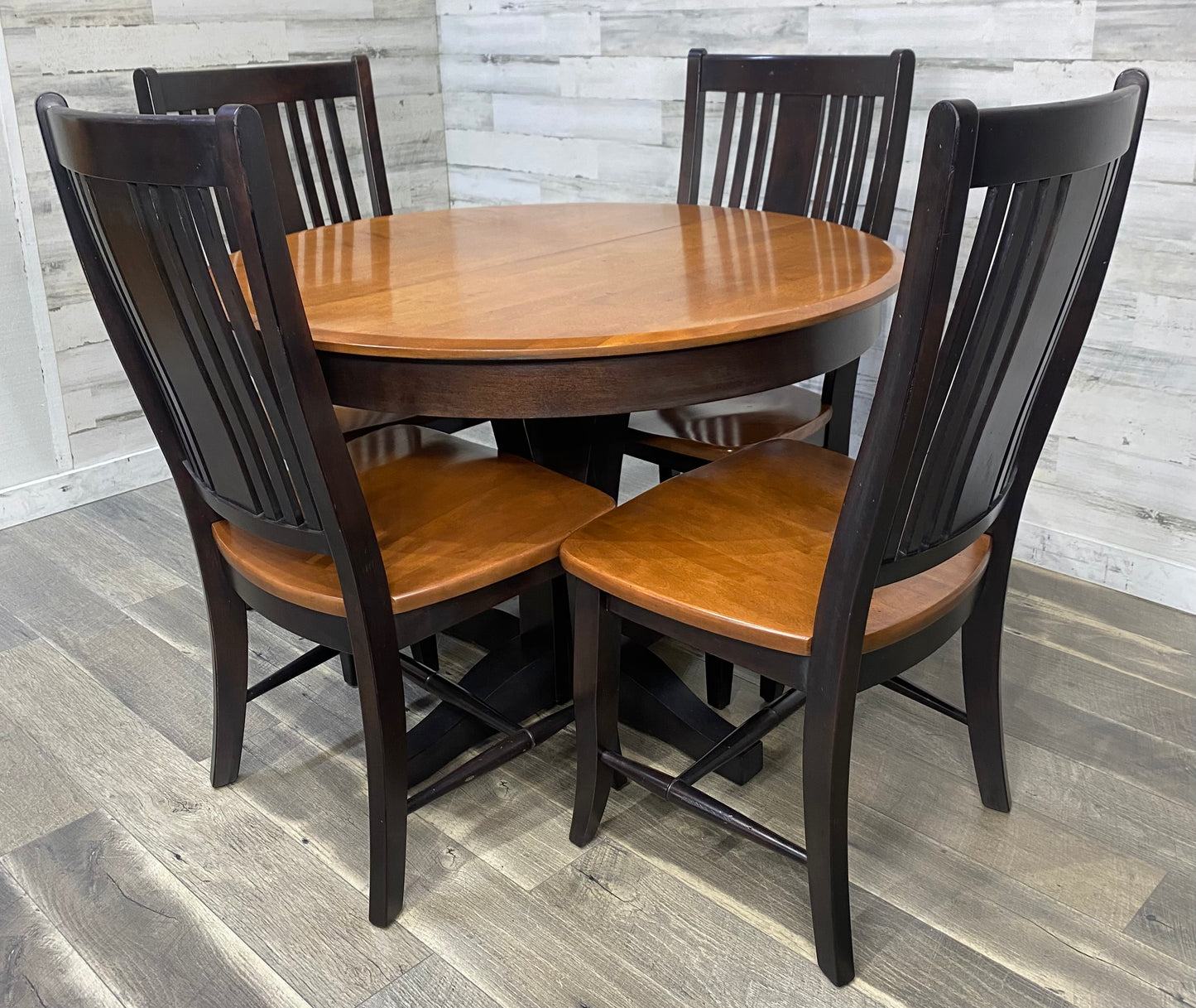 Black Dining Table & 4 Chairs Set