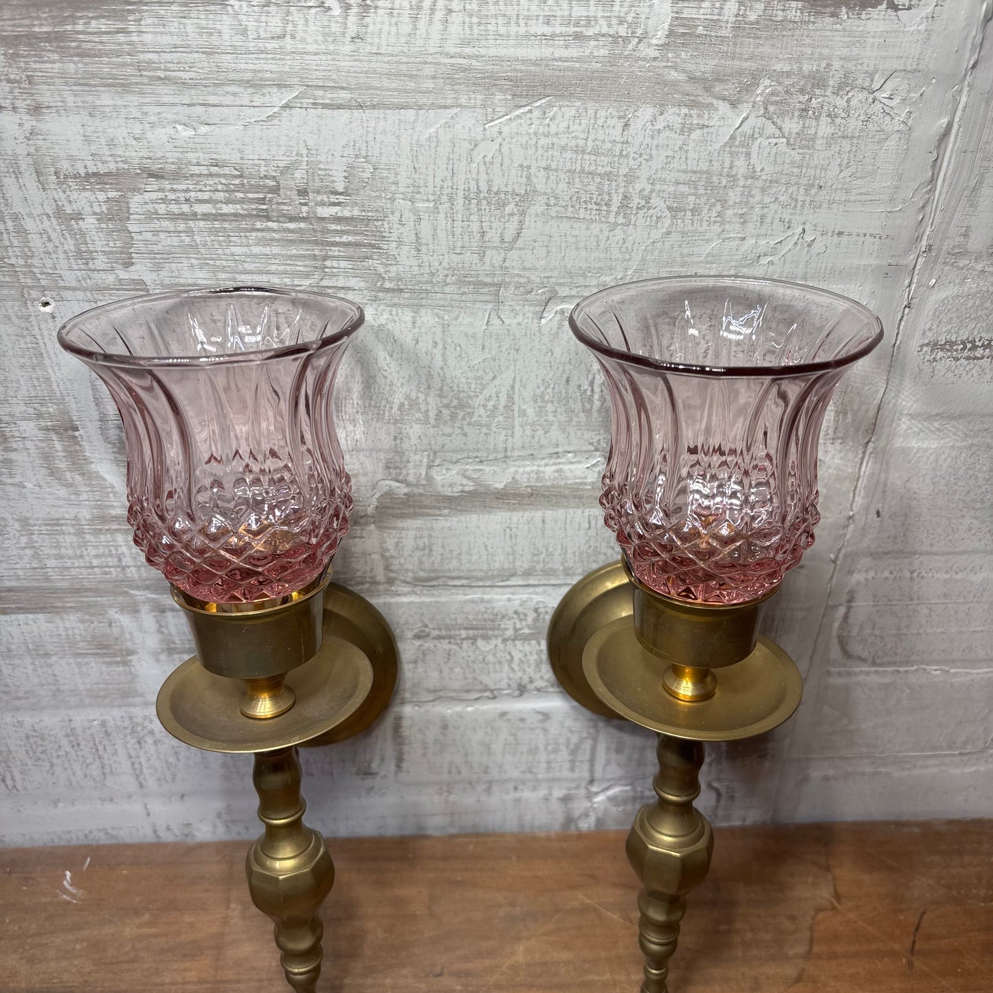 Blush & Brass Wall Sconce Set Of Two