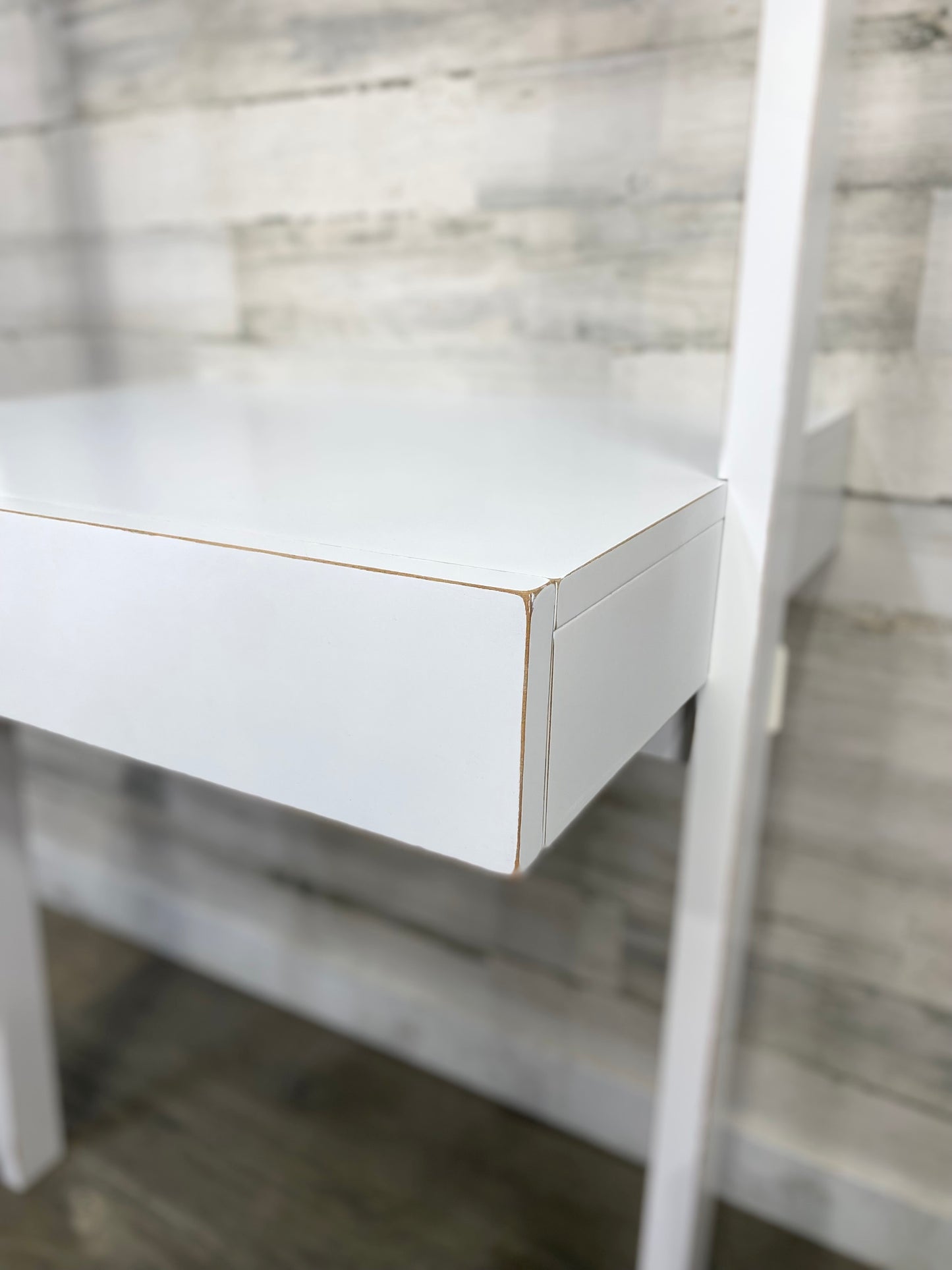 White Crate & Barrel Leaning Ladder Desk
