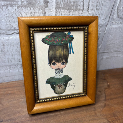 Vintage "Big eyes" Print by Artist Katy Jablonski Zimmie