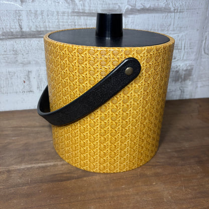 Vintage Irvinware Wicker Rattan Cain Ice Bucket