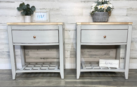 Large Light Gray Nightstands