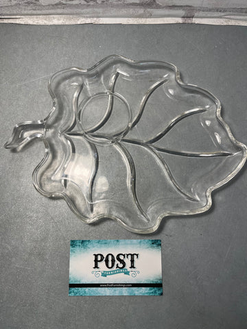 Glass Leaf Appetizer Plate