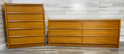 Danish Teak 2pc Dresser Set Jasper