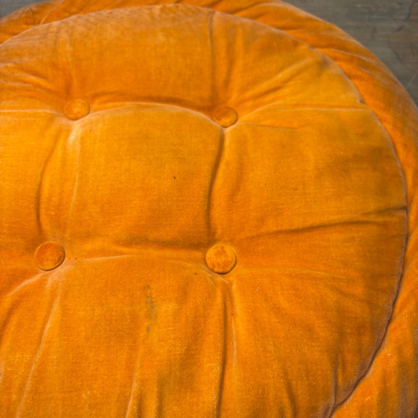 Vintage Round Orange Barstool Cushion Chair