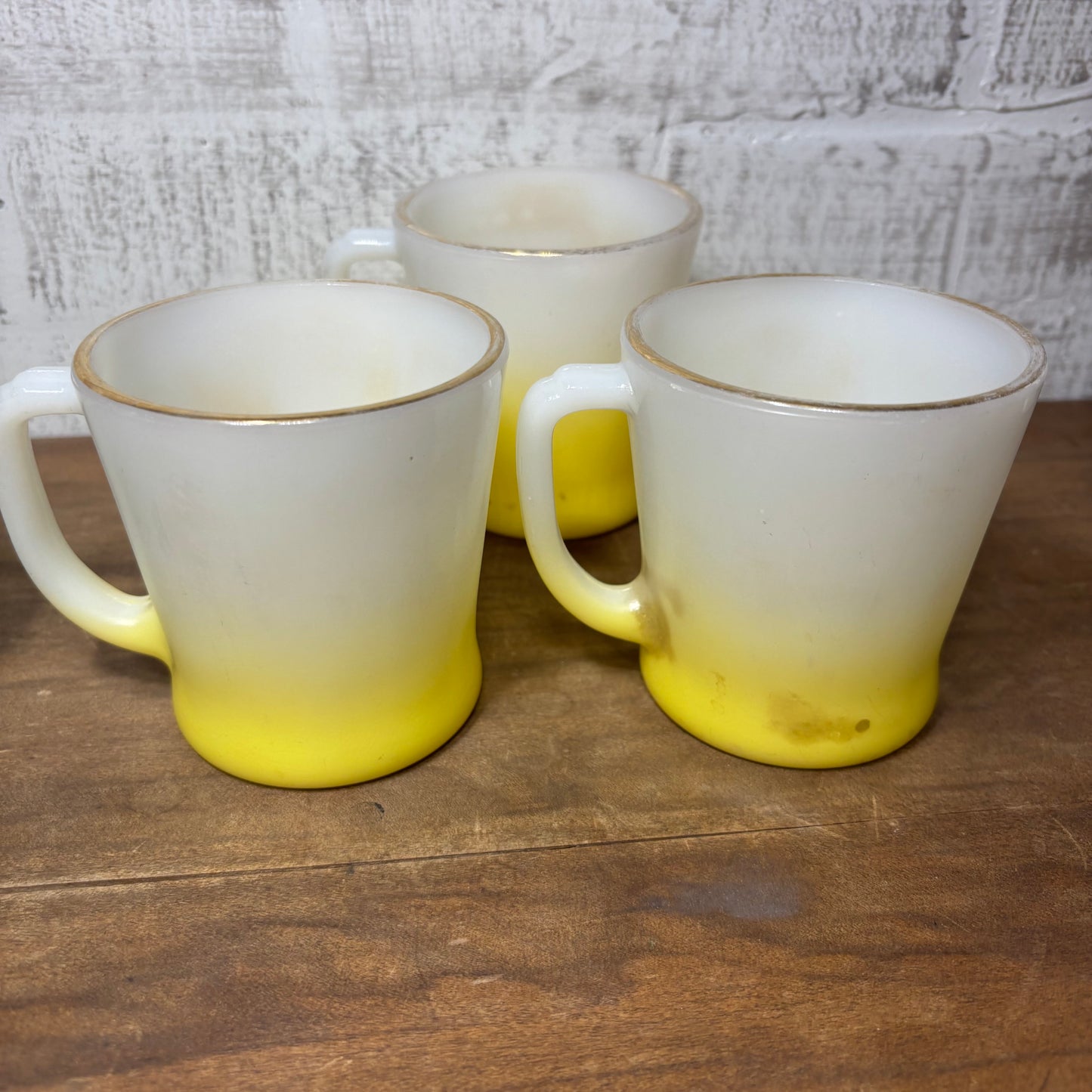 Vintage Fire King Milk Glass Ombre Anchor Hocking Mugs Set Of 4