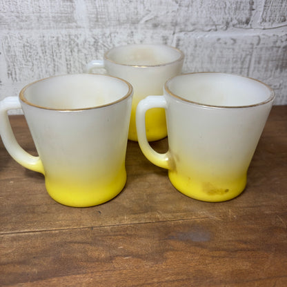 Vintage Fire King Milk Glass Ombre Anchor Hocking Mugs Set Of 4
