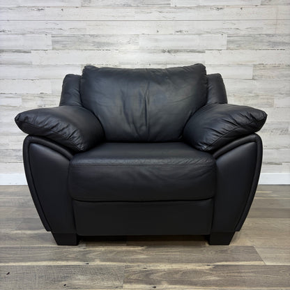 3pc Black Leather Couch Set