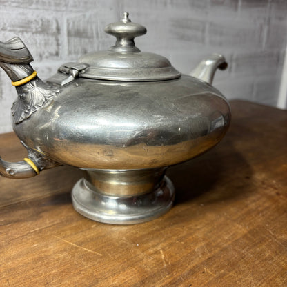Antique Victorian G. Ritcher Of Sheffield Pewter Teapot