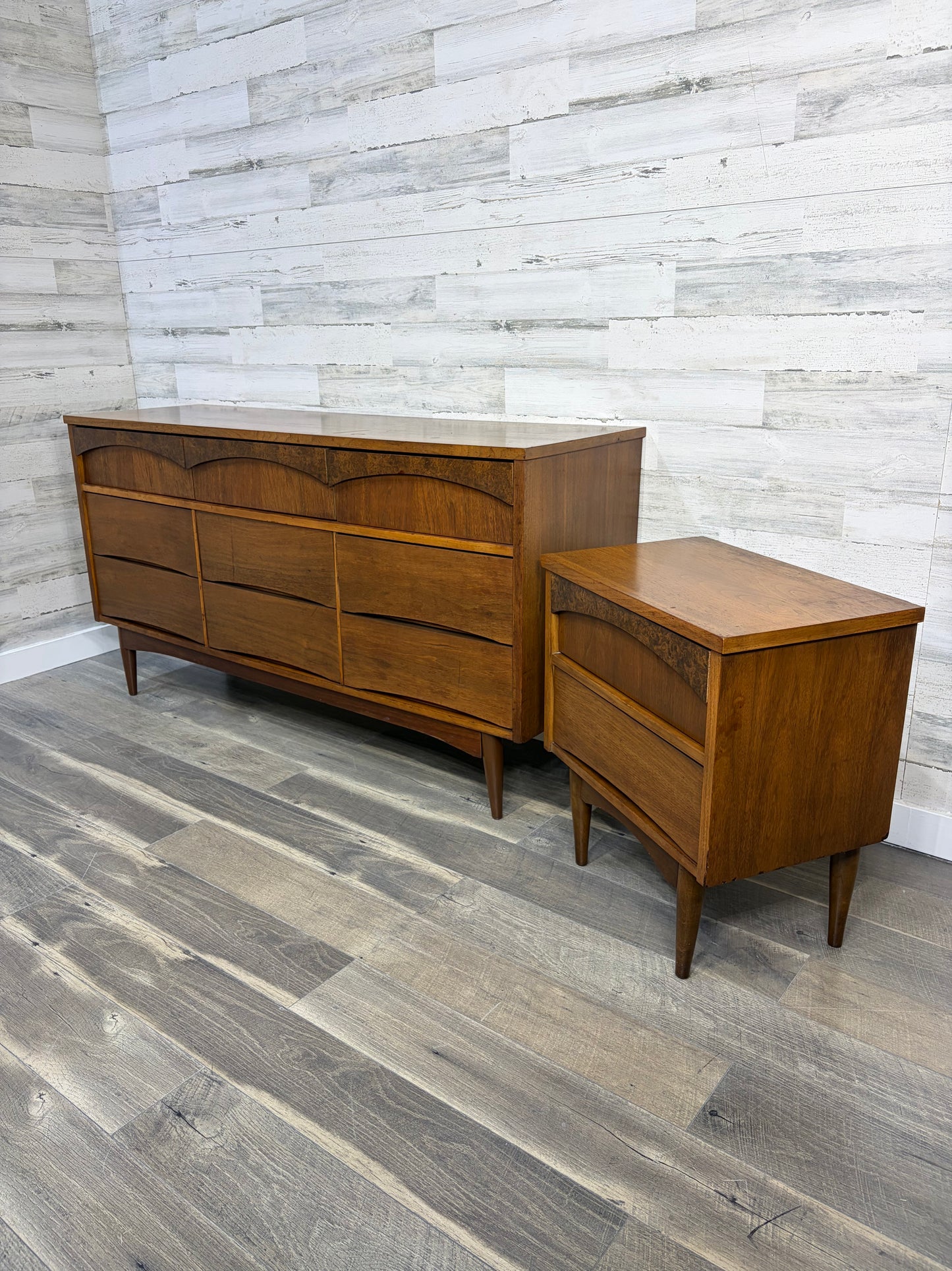 Mid Century Dresser & Nightstand Set